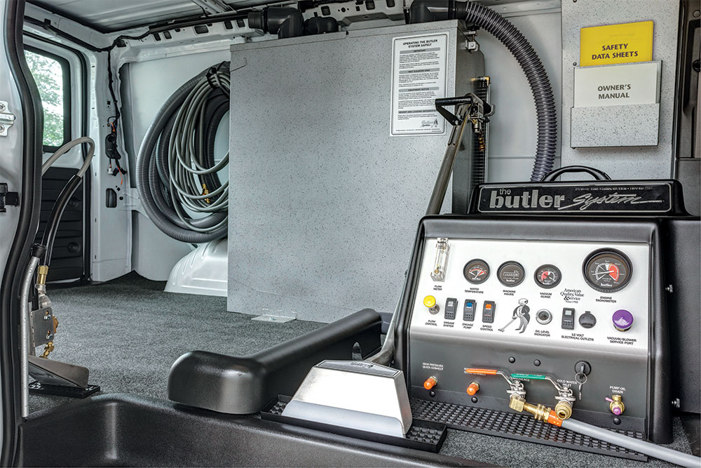 Truck mounted carpet cleaning system Butler System